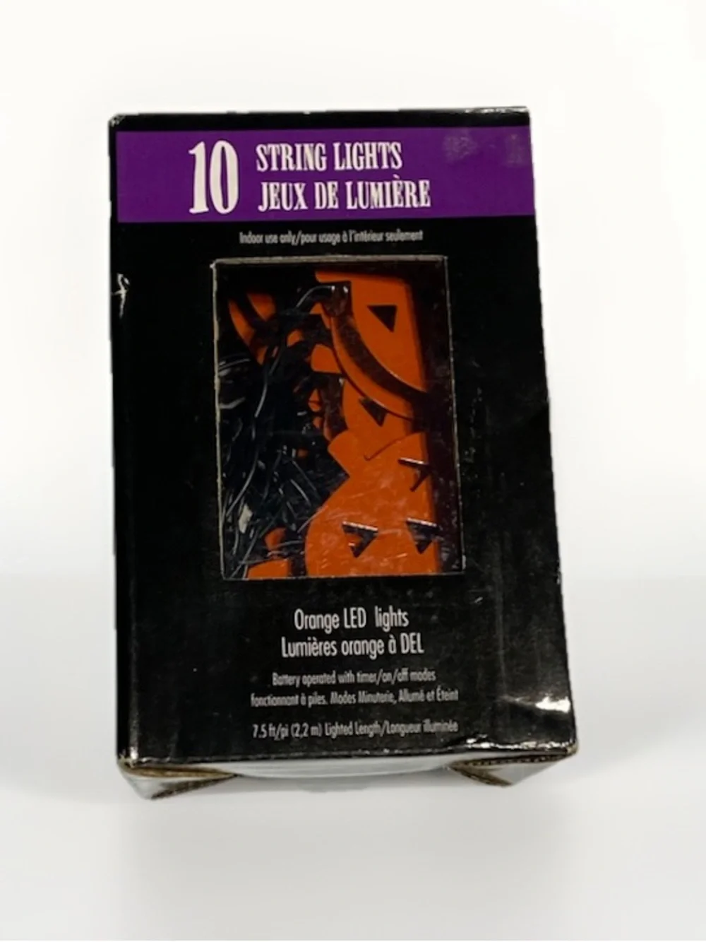 Seasonal Specialties Halloween Pumpkin String Lights 10 Count Orange LED Battery